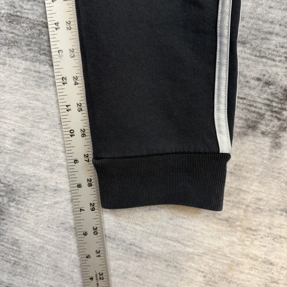 Adidas Boys Black White 3 Stripe Fleece Joggers Sweatpants Size Large‎ 14/16